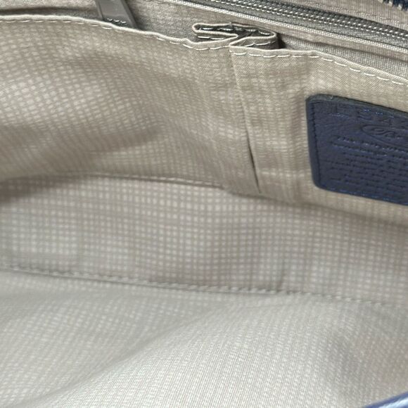 Brighton Renata Blue Medallion Tote Shoulder Bag Handbag Purse Coated Canvas - Picture 10 of 12